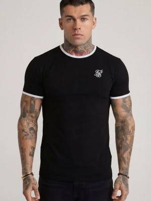 Zdjęcie produktu SikSilk Męski Czarno-Biały Ringer T-Shirt