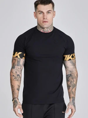 SikSilk Męski Czarny Dynamiczny T-Shirt