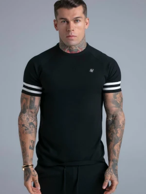 SikSilk Męski Czarny Dziany T-Shirt
