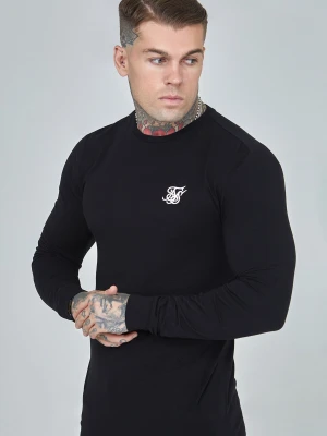 SikSilk Męski Czarny Essentials LS T-shirt