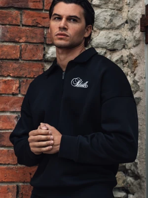 Zdjęcie produktu SikSilk Męski Czarny Essentials Sweter Polo