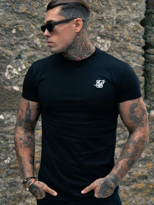 SikSilk Męski Czarny Essentials T-Shirt