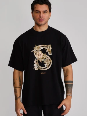 Zdjęcie produktu SikSilk Męski Czarny Graficzny T-Shirt