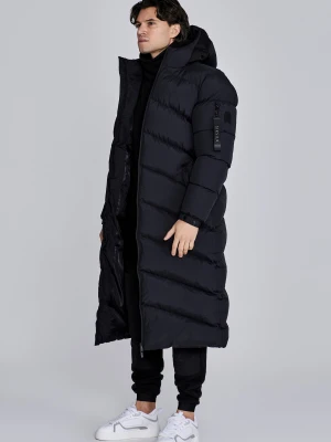 SikSilk Męski Czarny Longline Puffer