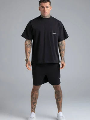 SikSilk Męski Czarny T-shirt i Spodenki Zestaw