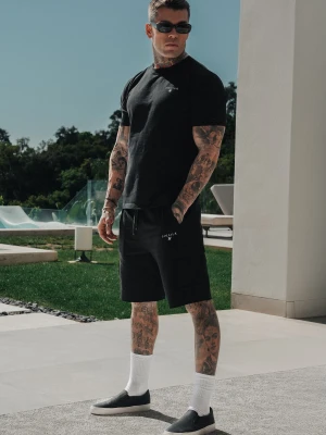 Zdjęcie produktu SikSilk Męski Czarny T-shirt i Spodenki Zestaw