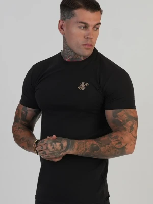 SikSilk Męski Czarny T-shirt Muscle Fit