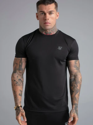 SikSilk Męski Czarny T-shirt Muscle Fit