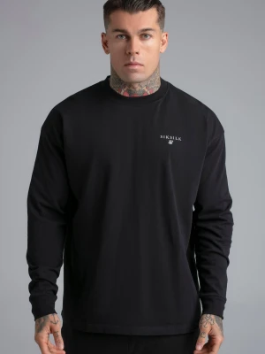 Zdjęcie produktu SikSilk Męski Czarny T-Shirt z Długim Rękawem