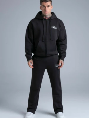 SikSilk Męski Czarny Zestaw Bluza z Kapturem i Joggersy