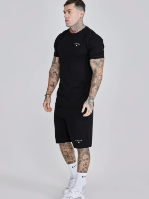 SikSilk Męski Czarny Zestaw T-Shirt i Spodenki