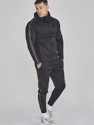 SikSilk Męski Czarny Złoty Komplet Bluza z Kapturem i Spodnie Dresowe