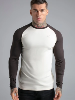 Zdjęcie produktu SikSilk Męski Ecru, Brązowy LS Muscle Fit T-shirt