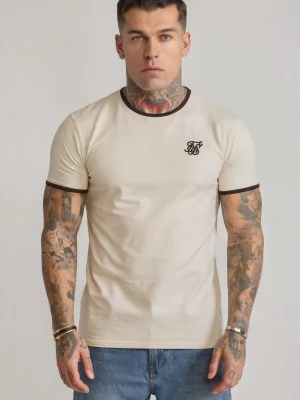 Zdjęcie produktu SikSilk Męski Ecru, Brązowy Ringer T-Shirt