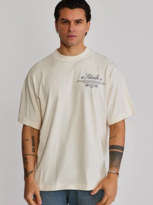 Zdjęcie produktu SikSilk Męski Ecru Graficzny T-shirt