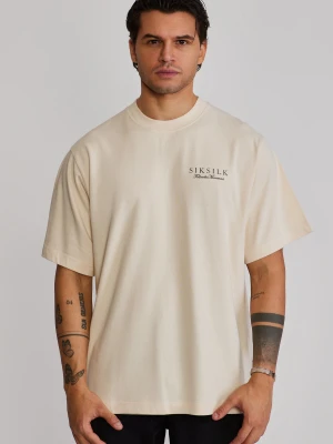 Zdjęcie produktu SikSilk Męski Ecru Graficzny T-shirt