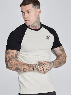 SikSilk Męski Ecru i Czarny T-Shirt Raglan