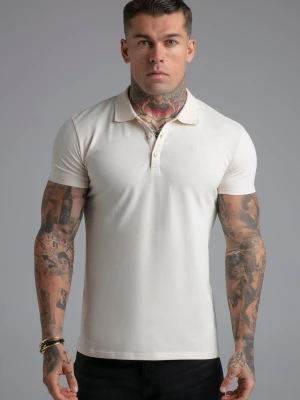 SikSilk Męski Ecru Koszulka Polo T-shirt