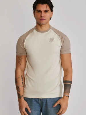 SikSilk Męski Ecru, Stone Raglan T-Shirt