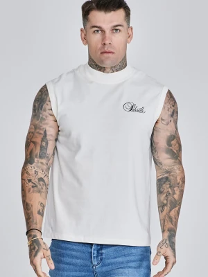 SikSilk Męski Ecru T-shirt Bez Rękawów