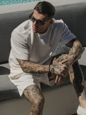 Zdjęcie produktu SikSilk Męski Ecru Teksturowany T-Shirt