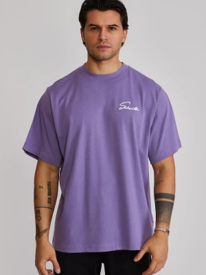 SikSilk Męski Fioletowy Script T-Shirt