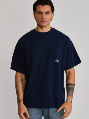 SikSilk Męski Granatowy Oversized T-Shirt