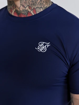 Zdjęcie produktu SikSilk Męski Granatowy T-Shirt Dopasowany Muscle Fit