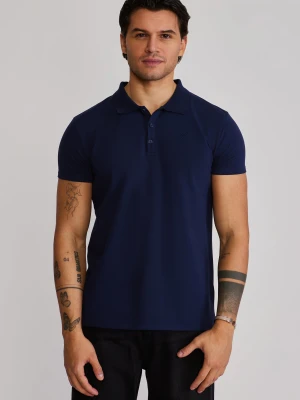 SikSilk Męski Granatowy T-shirt Polo