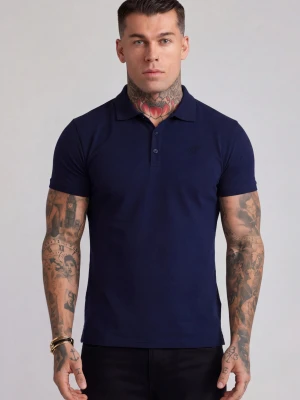 SikSilk Męski Granatowy T-shirt Polo