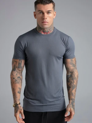 SikSilk Męski Niebieski Muscle Fit T-Shirt