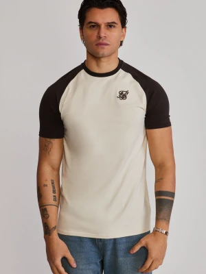 SikSilk Męski Raglan T-Shirt Ecru, Brązowy