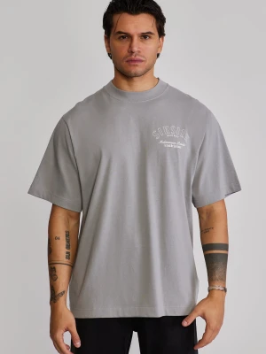 SikSilk Męski Szary Graficzny T-Shirt