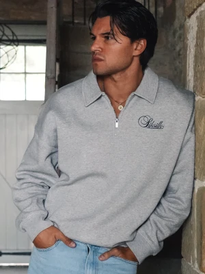 Zdjęcie produktu SikSilk Męski Szary Marl Essentials Polo Sweter