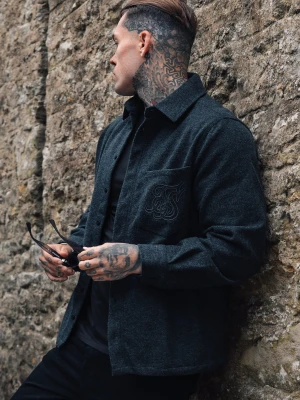 SikSilk Męski Szary Marl Overshirt