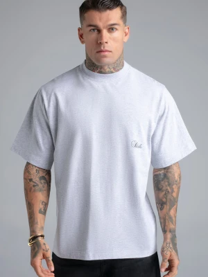 SikSilk Męski Szary Marmurkowy Oversized T-shirt