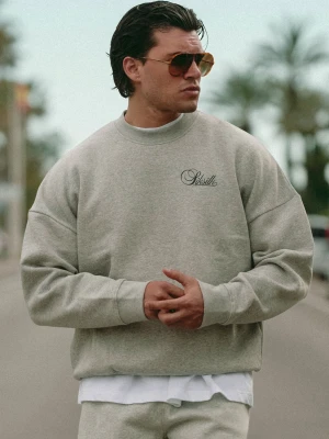 Zdjęcie produktu SikSilk Męski Szary Melange Essentials Sweter