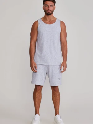 SikSilk Męski Szary Melange Kamizelka i Spodenki Zestaw