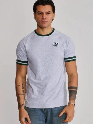 SikSilk Męski Szary Melange, Zielony Turniejowy T-Shirt