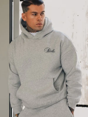 SikSilk Męski Szary Melanz Essentials Bluza z Kapturem