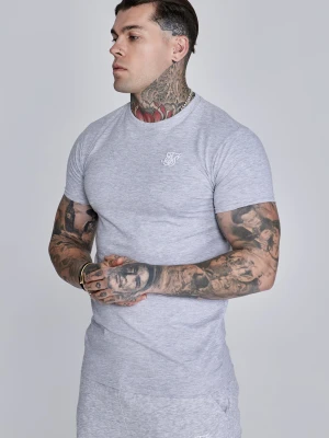 SikSilk Męski Szary Melanż Essentials T-Shirt
