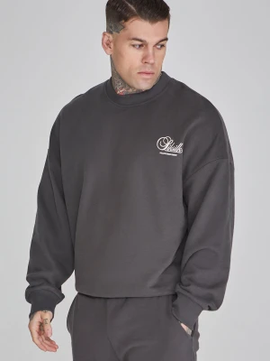 SikSilk Męski Szary Sweter z Grafiką