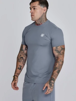 SikSilk Męski Szary T-Shirt Dopasowany Muscle Fit