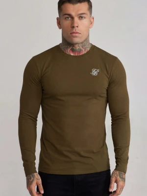 Zdjęcie produktu SikSilk Męski T-shirt Essentials Khaki Zielony LS