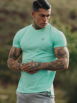SikSilk Męski Turkusowy Muscle Fit T-Shirt