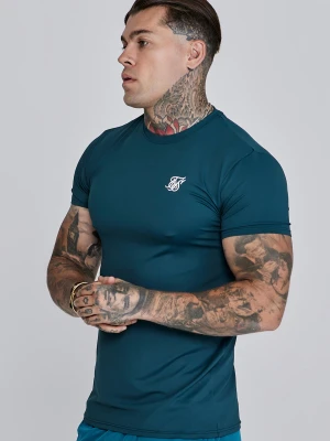 SikSilk Męski Zielony T-Shirt Dopasowany Muscle Fit