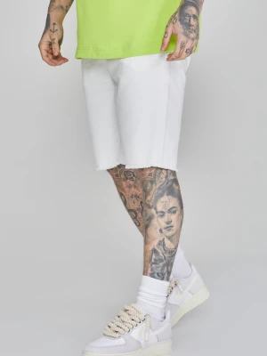 SikSilk Męskie Białe Szorty Jeansowe