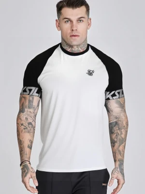 SikSilk Męskie Biały, Czarny Raglan Tech T-Shirt