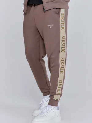 SikSilk Męskie Brązowe Dżoggery Muscle Fit
