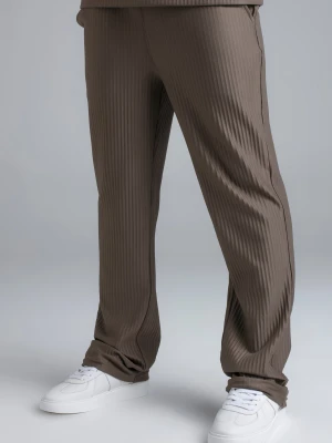 SikSilk Męskie Brązowe Plisowane Spodnie Treningowe